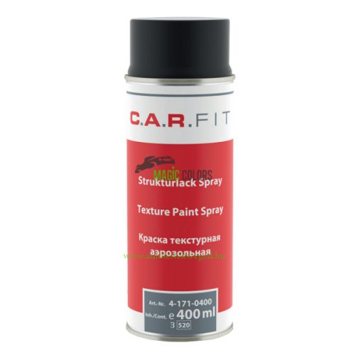 Spray cu vopsea texturată C.A.R. Fit negru pentru plastic (400ml)