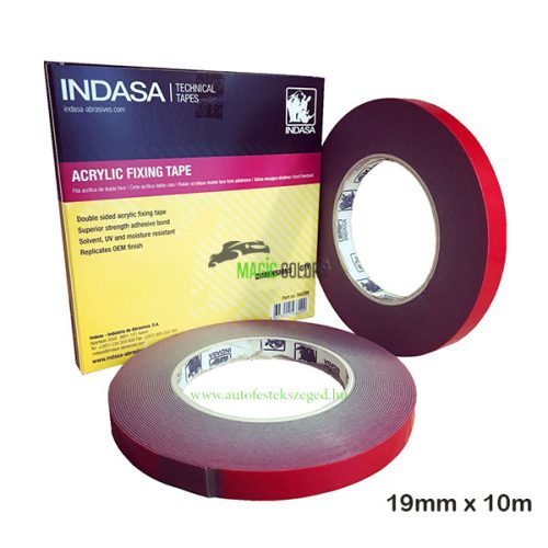 Bandă adezivă dublu față Indasa™ Acrylic (19 mm x 10 m)