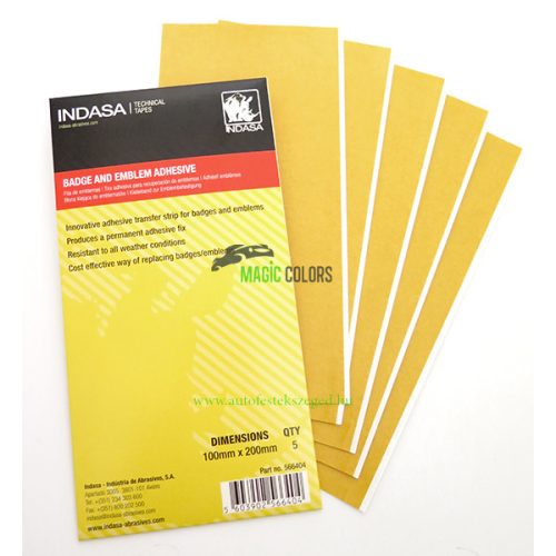 Bandă adezivă dublu față pentru embleme Indasa 5 buc. (100 x 200 mm)