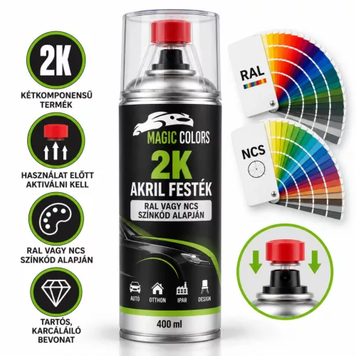 Spray vopsea acrilică 2K umplută, preparată după cod RAL sau NCS – 400 ml