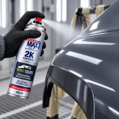 Spray vopsea acrilică 2K umplută, preparată după cod RAL sau NCS – 400 ml