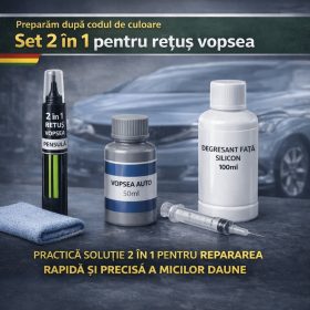   2 în 1 Set corector pentru vopsea auto – pe baza codului de culoare
