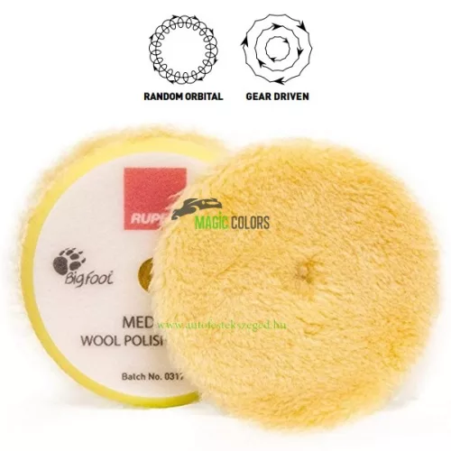 Tampon de Lână Rupes (Galben-Mediu) Ø130-145mm - Pentru Mașinile LHR și Mille