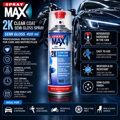 Lac Transparent 2K Semi-Lucios Spray 400 ml – SprayMax